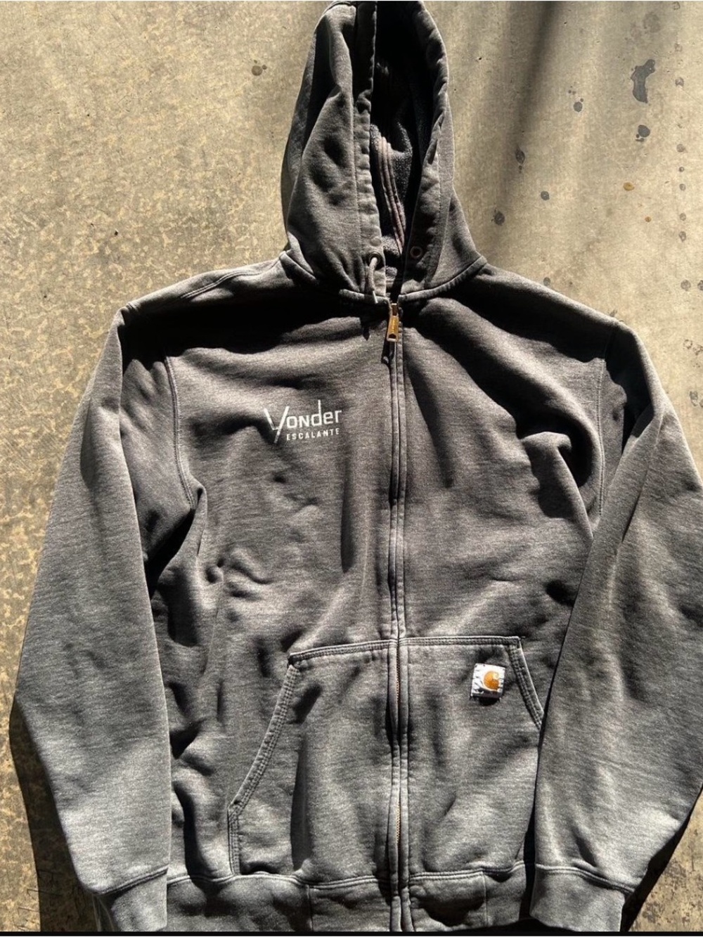 Carhartt Charcoal Full-Zip Hooded Sweatshirt